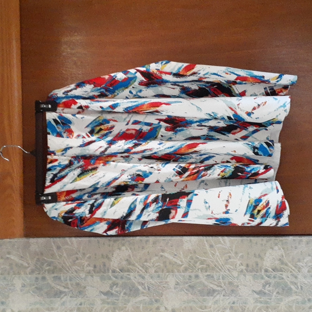 Vibrant Midi Length A-Line Skirt Size 3X V208